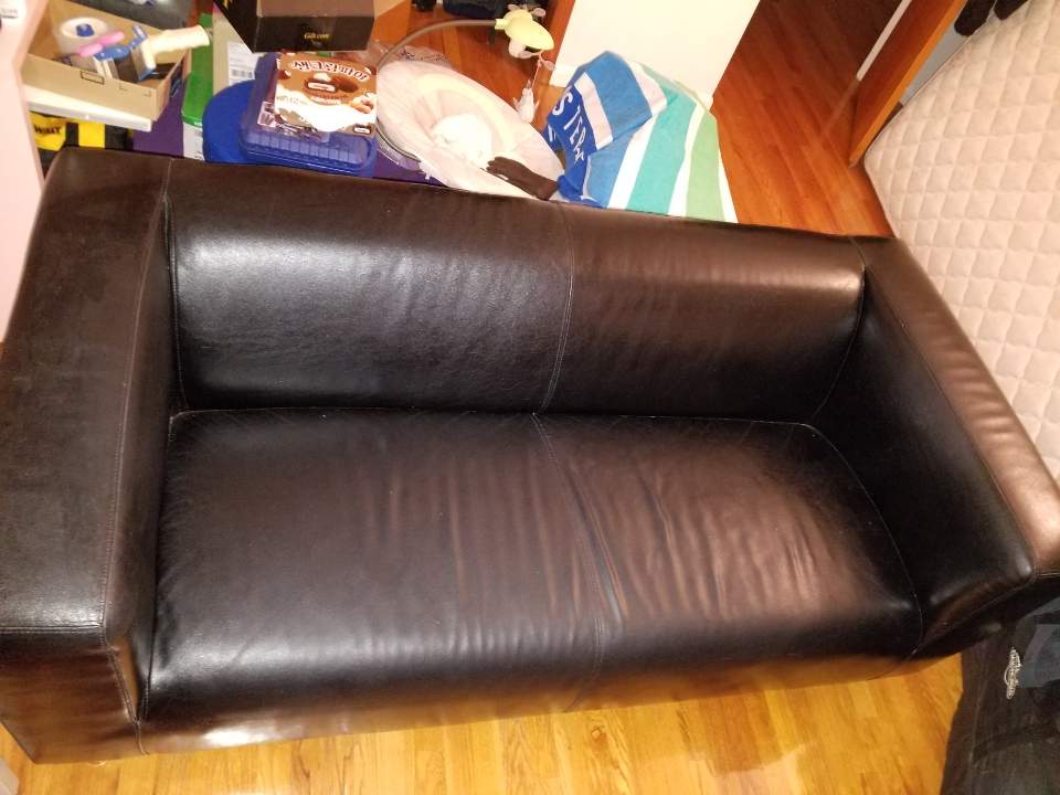 ikea leather sofa