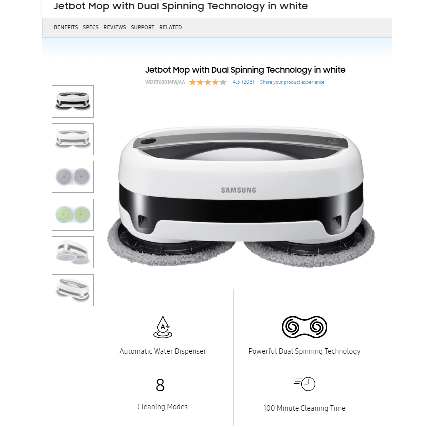 [새제품] 삼성 물걸레 로봇 청소기 Jetbot Mop with Dual Spinning