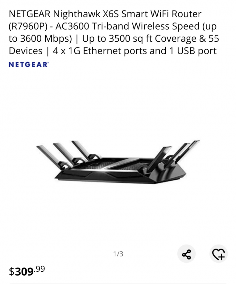 NETGEAR Nighthawk X6S AC3600 Tri-Band WLAN Router – Hochgeschwindigkeits-Router Für Flächendeckendes WLAN